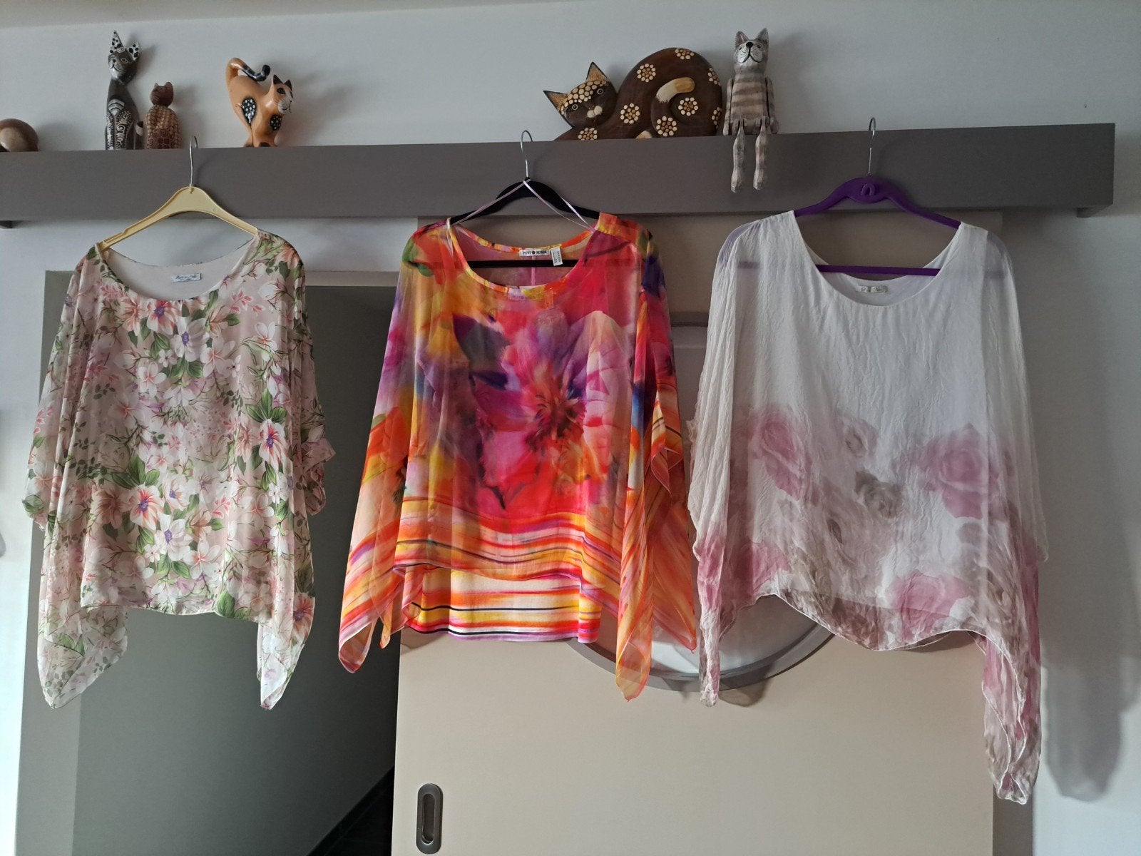 3 Bloemen Tunieken/Blouses - L, Meerkleurig, Maat 42/44 (L), Ophalen of Verzenden, Zo goed als nieuw