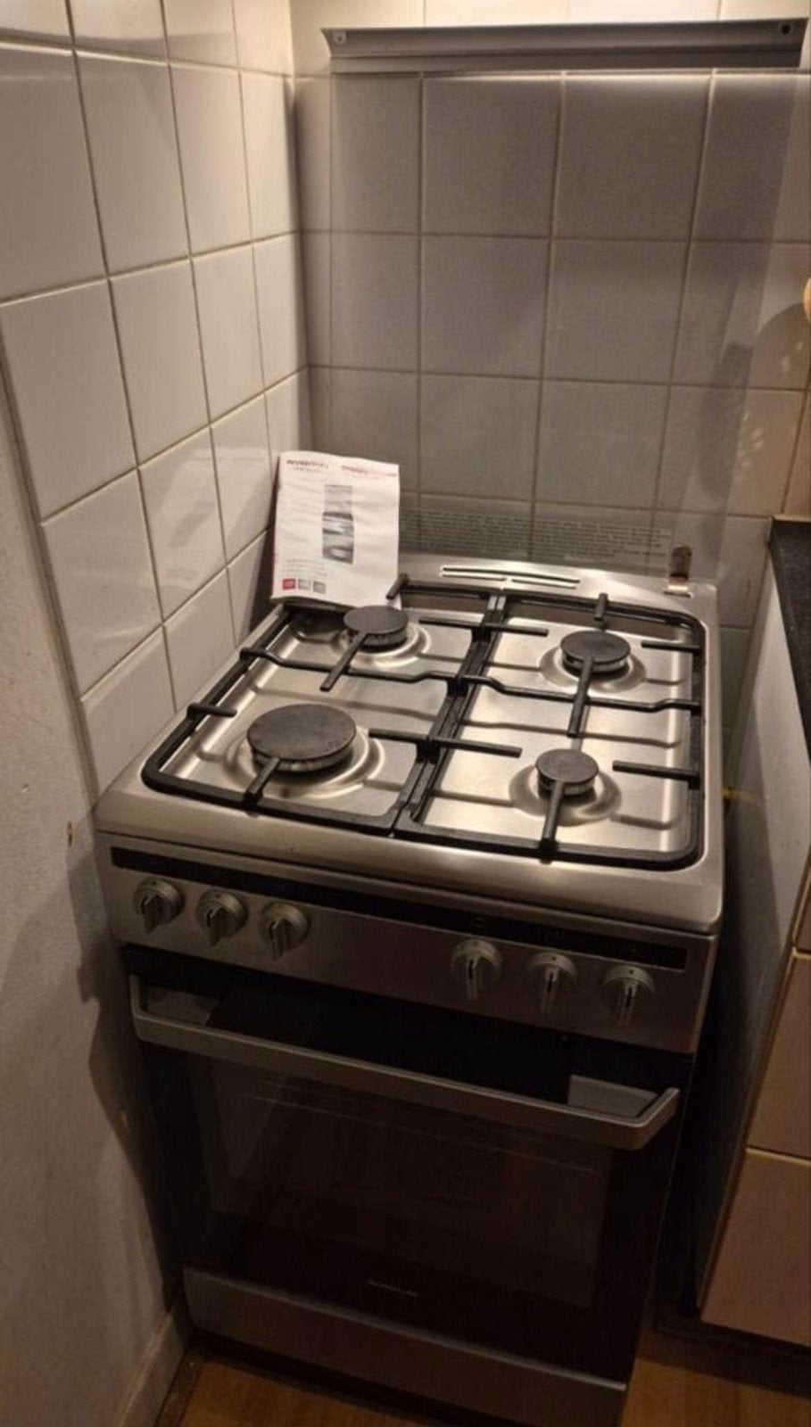 Inventum gasfornuis met elektrische oven, Gebruikt, Gas, 85 tot 90 cm, Hete lucht