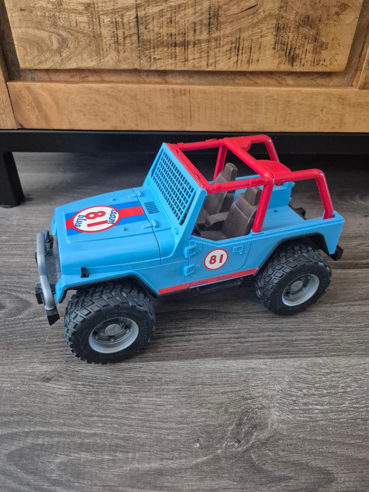 Blauwe Bruder speelgoed Jeep met rode accenten, Ophalen of Verzenden, Zo goed als nieuw