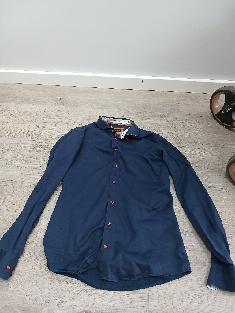 blouse wam denim classic blauw, Kleding | Heren, Ophalen, Zo goed als nieuw, Maat 52/54 (L), Blauw