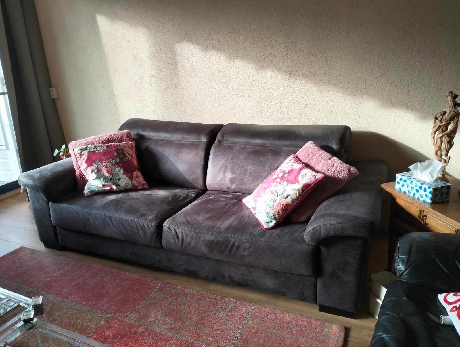 BRUINE TWEEZITSBANK, Ophalen, 250 tot 300 cm, Gebruikt, Tweepersoons
