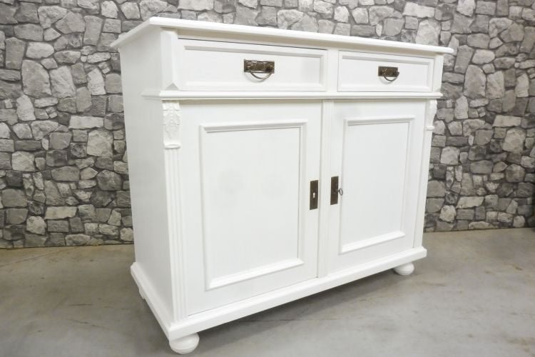 Commode Dressoir Ladekast grenen hout landelijk wit, Huis en Inrichting, Kasten | Ladekasten, 100 tot 150 cm, 1 of 2 laden, Ophalen of Verzenden