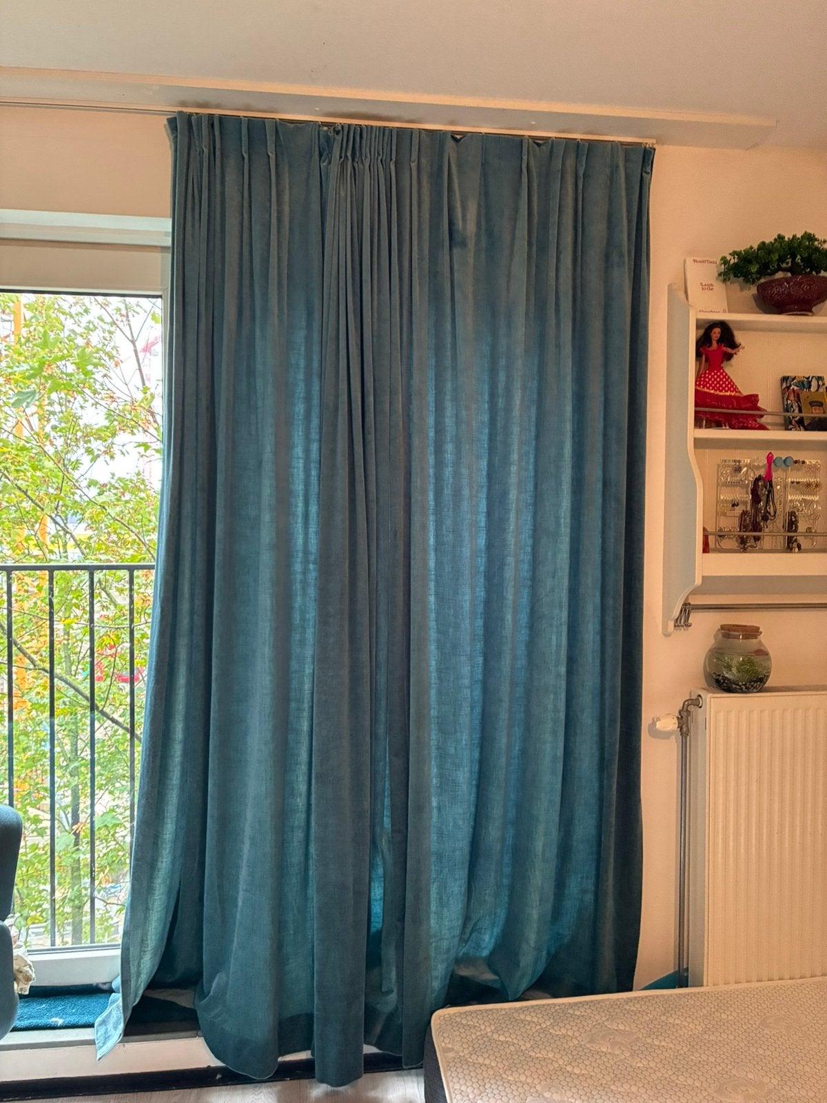 Gratis blauwe gordijnen, Ophalen, Gebruikt, Blauw, 220 cm