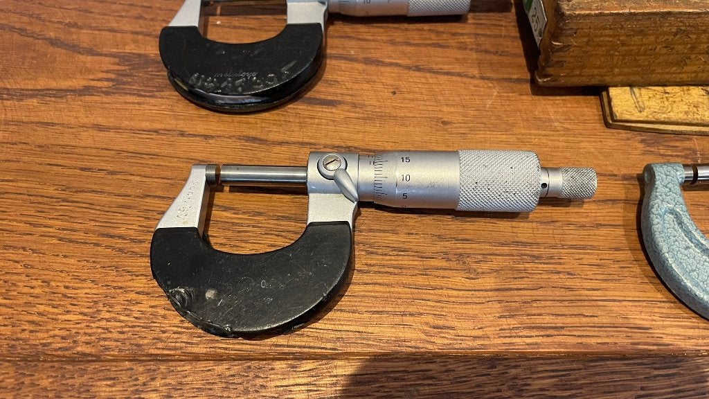 Mitutoyo 0-25 buiten schroefmaten micrometers, 3905 KX, Afstand, Ophalen of Verzenden, Zo goed als nieuw