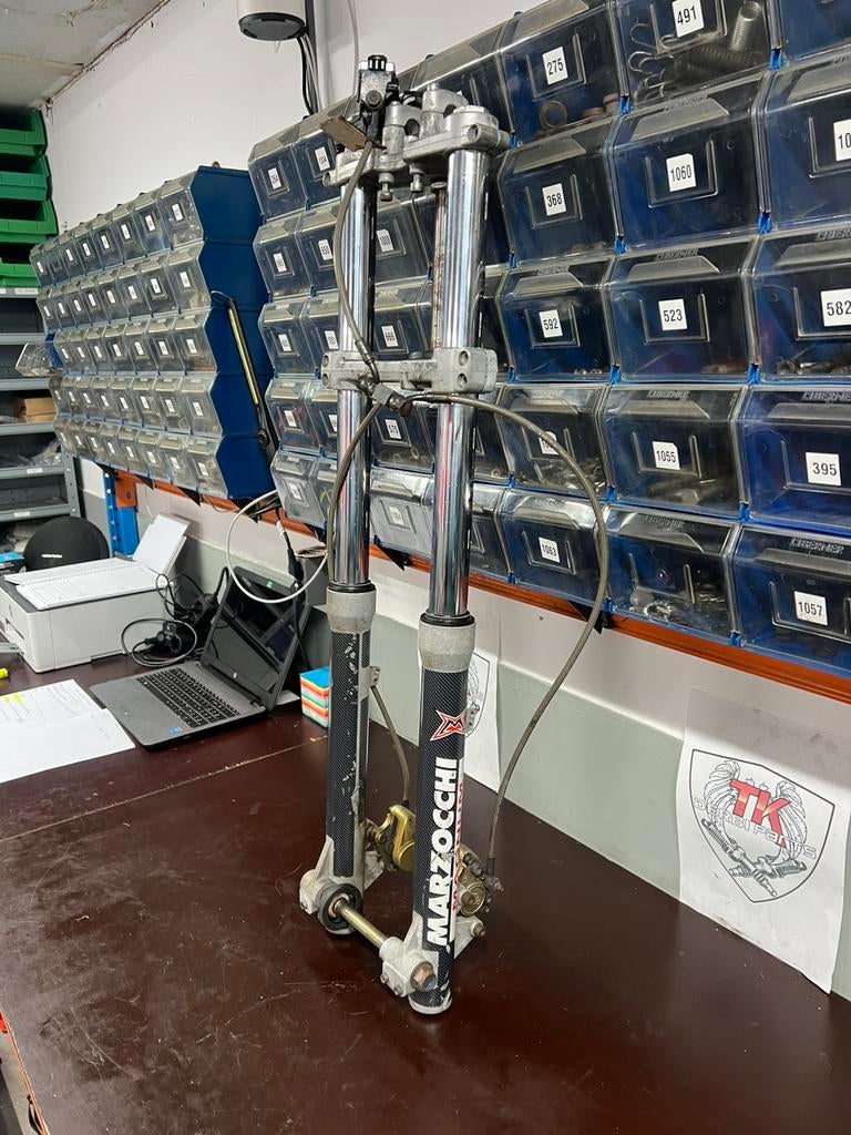 Derbi drd limited voorvork incl remmerij dubbele schijf, Ophalen, Frame, Gebruikt, Nvt