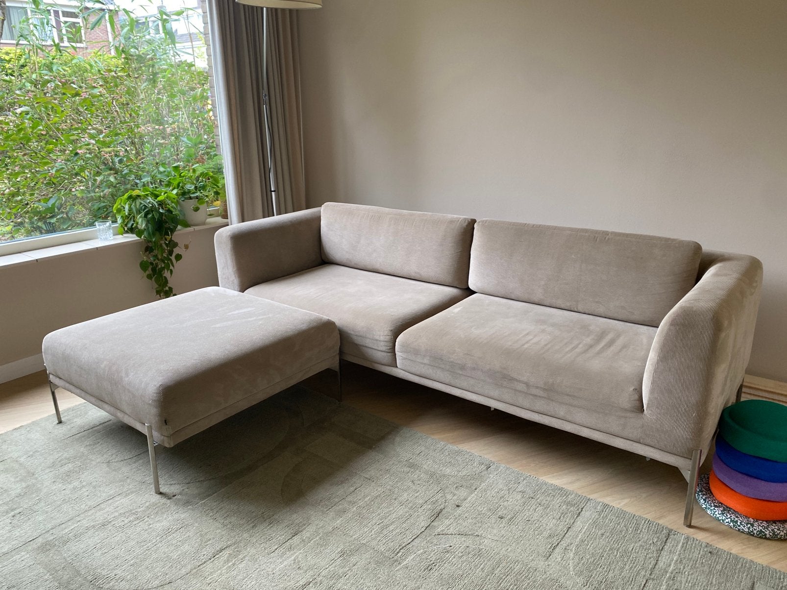 Bolia Caisa 3-zitsbank (set) in Linea Sand, Ophalen, 75 tot 100 cm, Stof, 200 tot 250 cm