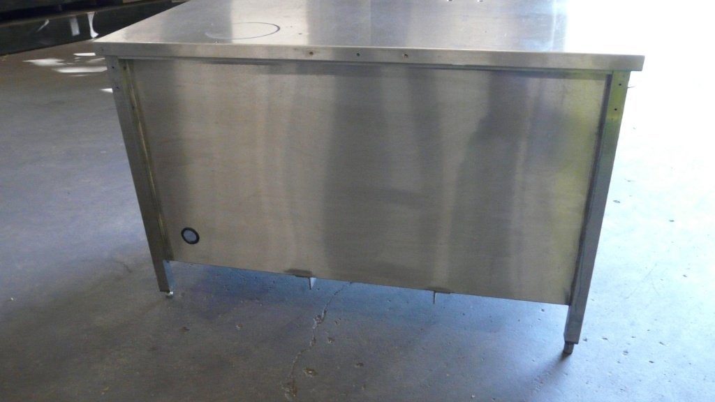 RVS werkkast – kast – werktafel met schuifdeuren 1400 x 700, Ophalen, Gebruikt, 100 tot 150 cm, Minder dan 100 cm