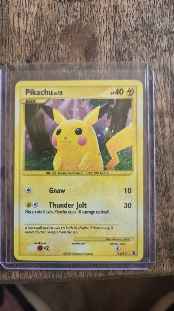 Pikachu holo 112/111, Ophalen of Verzenden, Gebruikt, Losse kaart, Foil