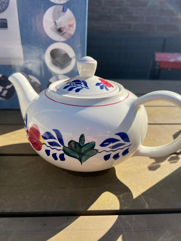 Boerenbont theepot met warmhouder, Huis en Inrichting, Keuken | Keukenbenodigdheden, Gebruikt, Ophalen of Verzenden