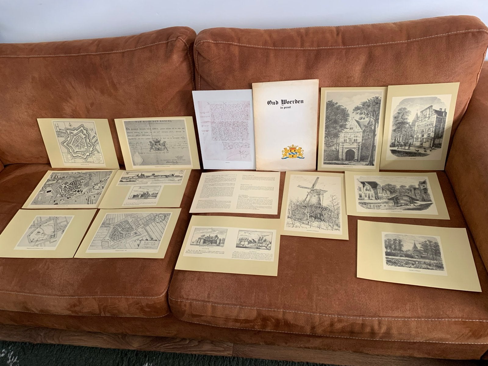 Oud Woerden in Prent - Historische Afbeeldingen, Antiek en Kunst, Kunst | Etsen en Gravures, Met tekst, Ophalen of Verzenden, 1900 - 1949