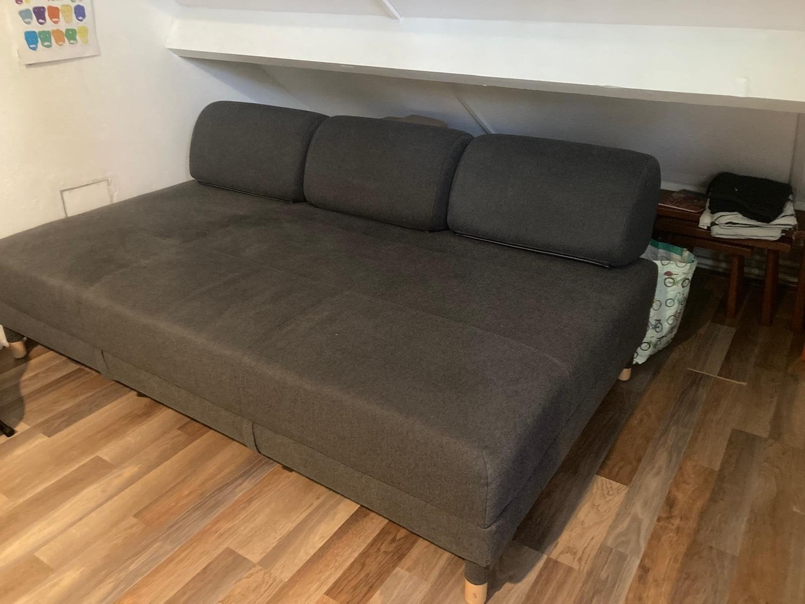 Ikea Flottebo slaapbank - Donkergrijs, Huis en Inrichting, Ophalen, Zo goed als nieuw, Twijfelaar, 120 cm