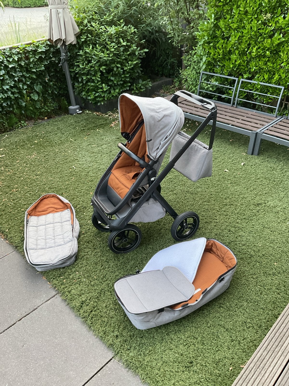 Dubatti One Limited Edition Combiwagen Grijs/Bruin, Zo goed als nieuw, Combiwagen, Met reiswieg, Ophalen