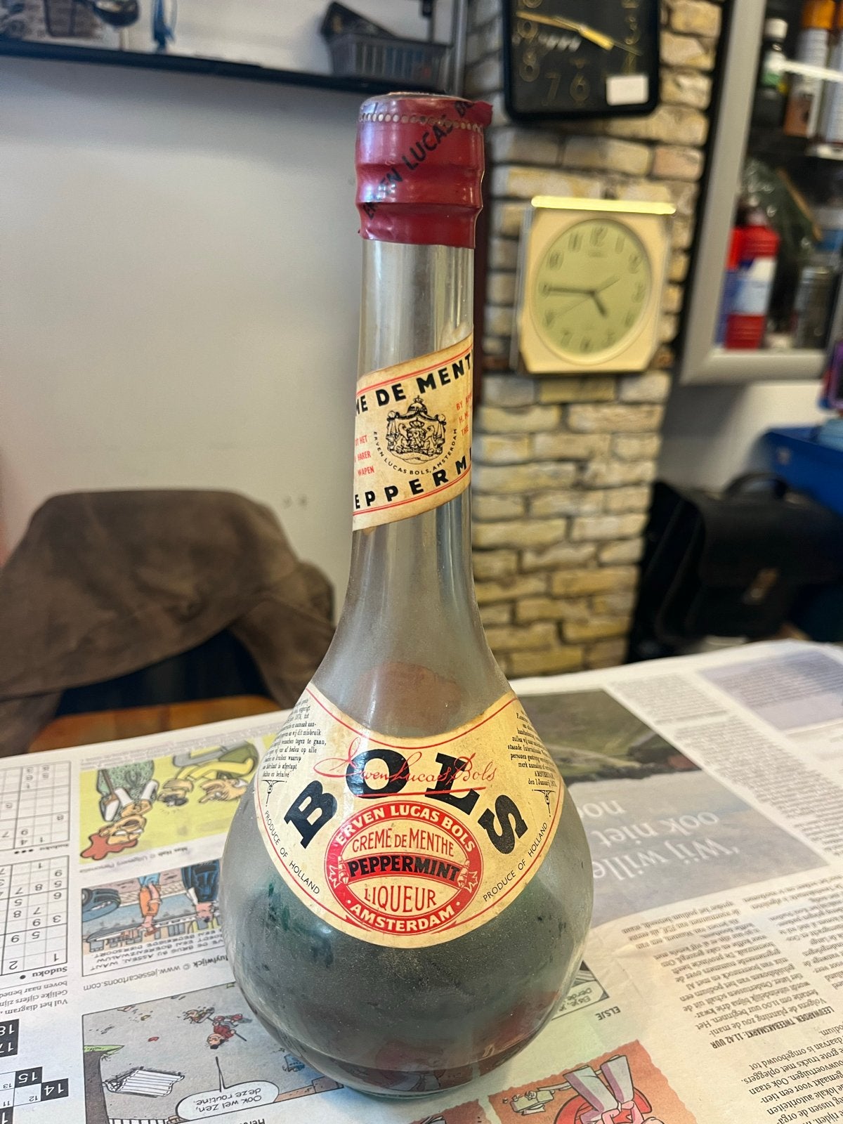 Vintage Bols Crème de Menthe Peppermint Likeur, Ophalen of Verzenden