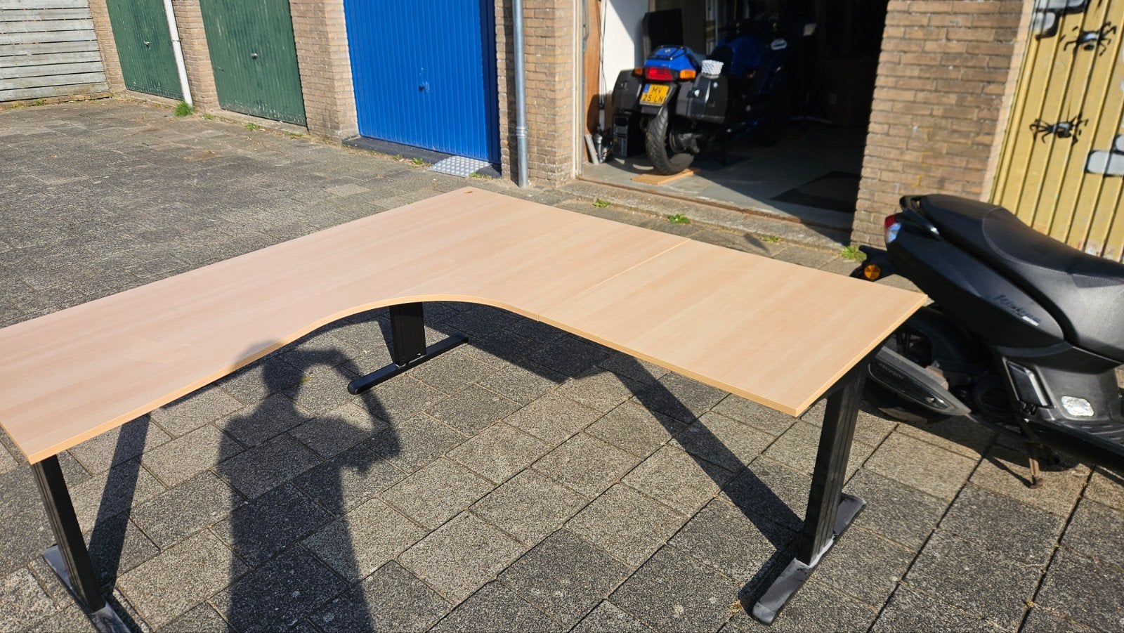 Hoekbureau groot 200x200 Licht hout, Ophalen, Hout, Hoekbureau, Beige