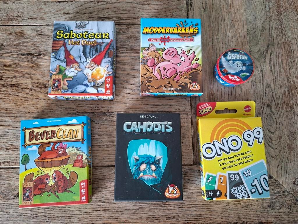 Diverse bordspellen en kaartspellen - Set van 6, Vijf spelers of meer, Ophalen of Verzenden, Gebruikt, Reisspel