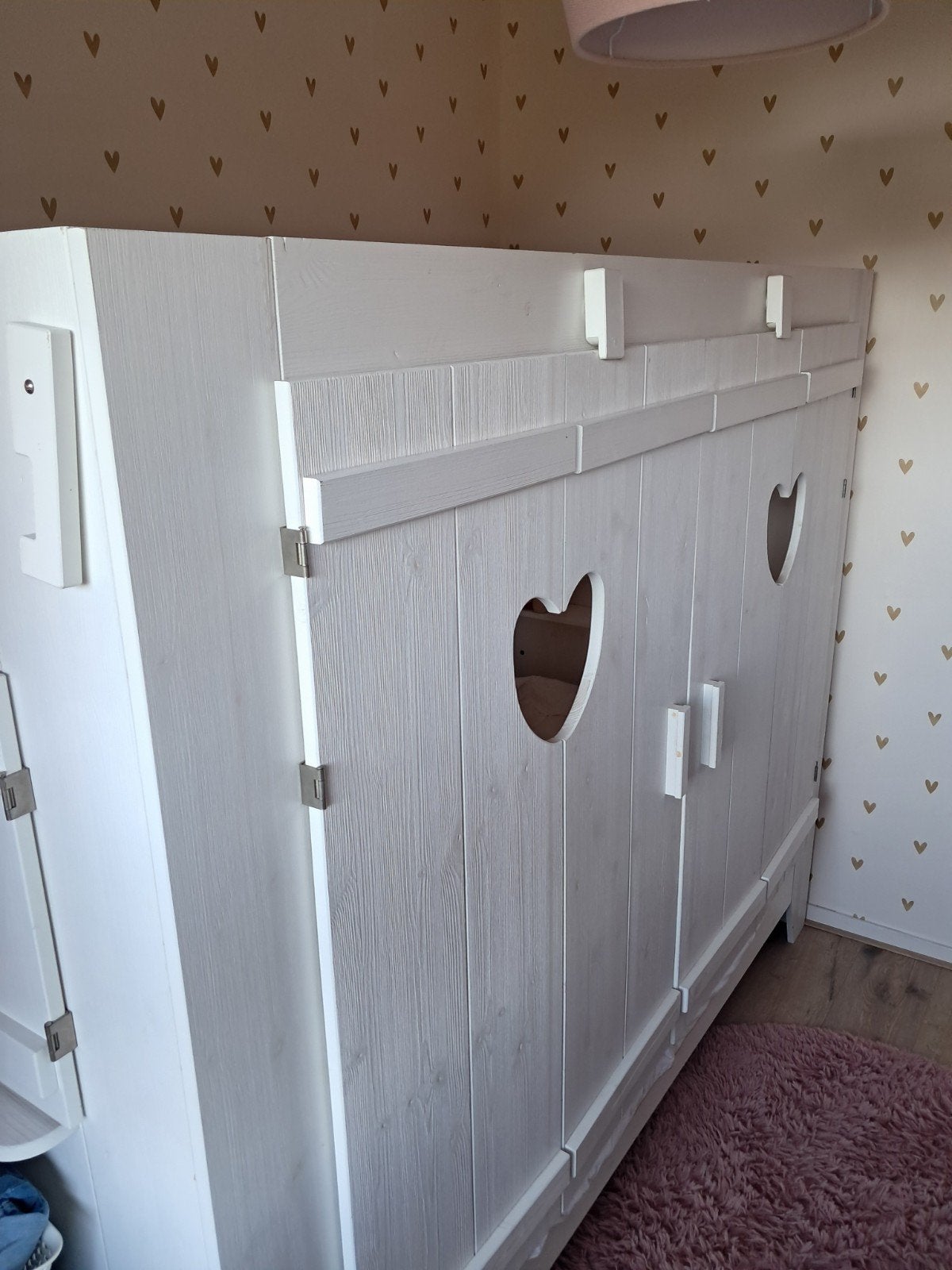 bedstee  met hartjesuitsparingen, Ophalen, Gebruikt, 90 cm, Eenpersoons