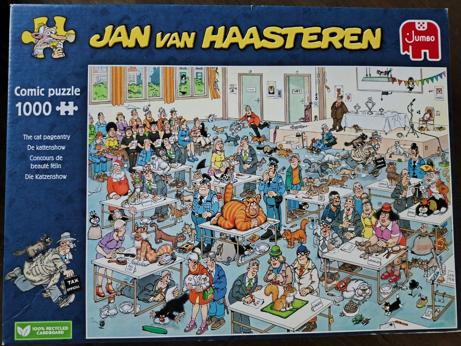 Jan van Haasteren puzzel 'De kattenshow', Hobby en Vrije tijd, Ophalen, 500 t/m 1500 stukjes, Zo goed als nieuw
