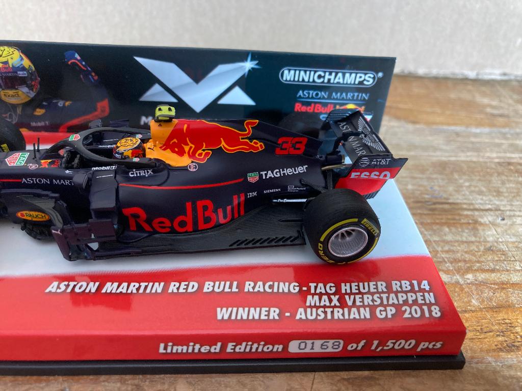 ✅ Max Verstappen 1:43 editie 37 Winner Austrian GP 2018 RB14, Ophalen of Verzenden, Nieuw, Formule 1