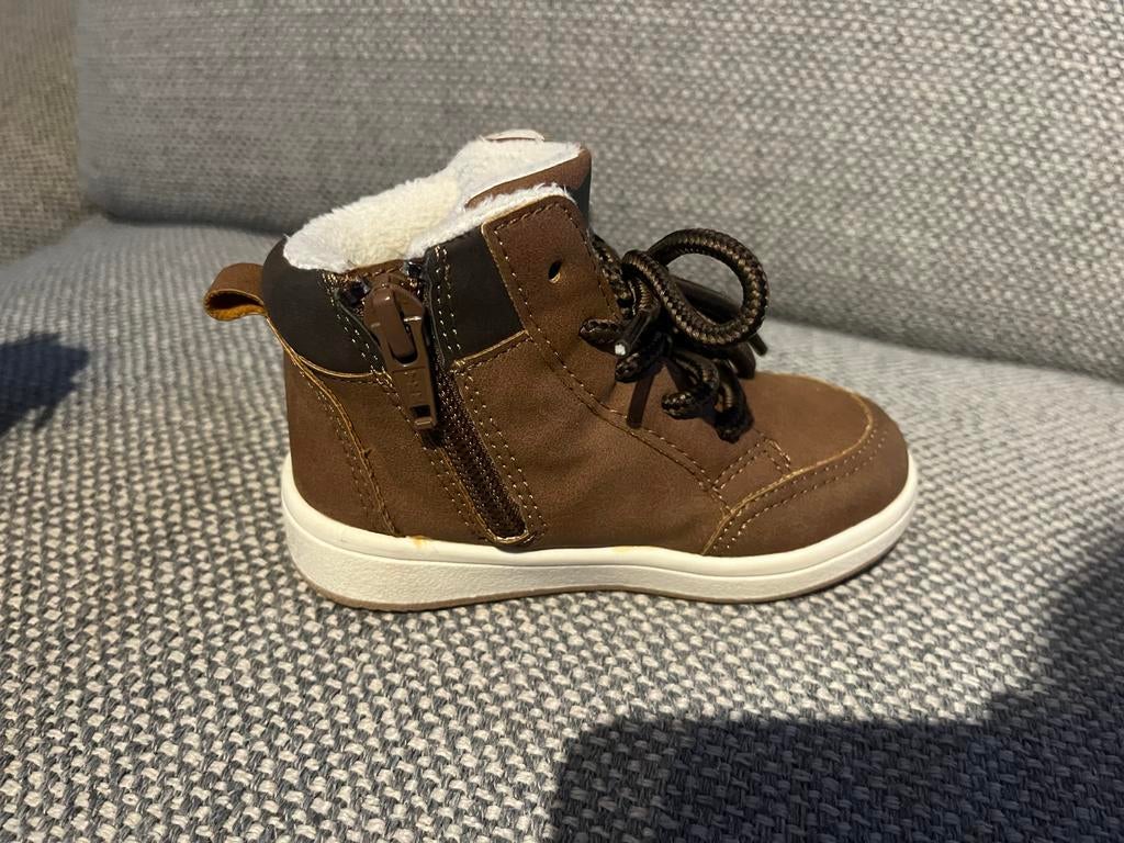 Bruine gevoerde kinderschoenen met berenprint, Kinderen en Baby's, Babykleding | Schoentjes en Sokjes, Ophalen of Verzenden, Zo goed als nieuw