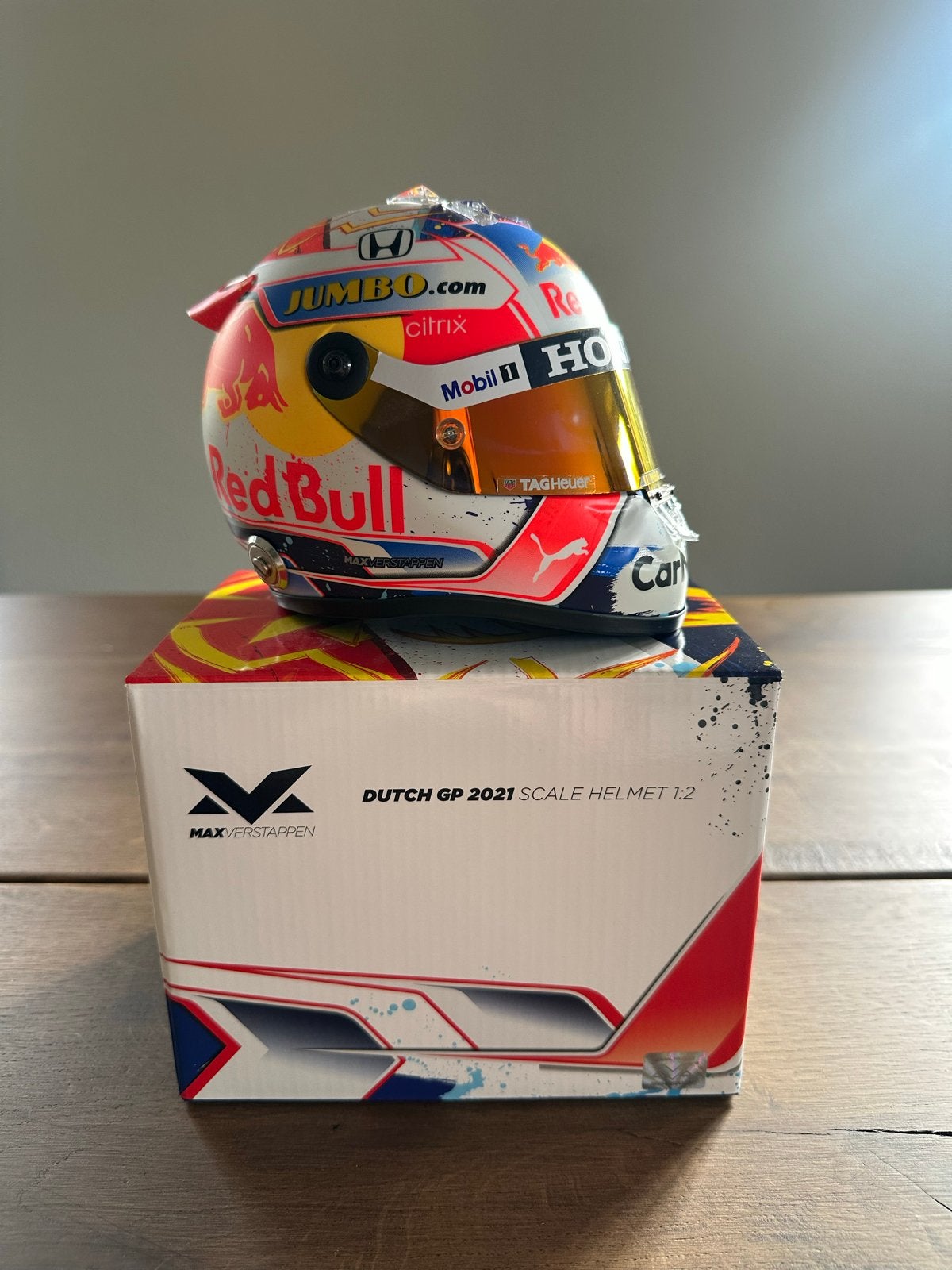 Max Verstappen helm schaal 1:2 Dutch GP 2021, Ophalen of Verzenden, Nieuw