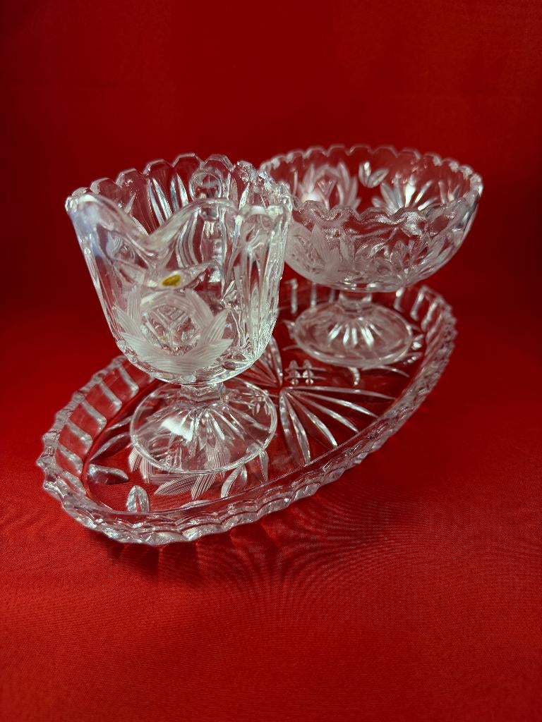 Prachtig vintage kristallen roomstel, Ophalen of Verzenden