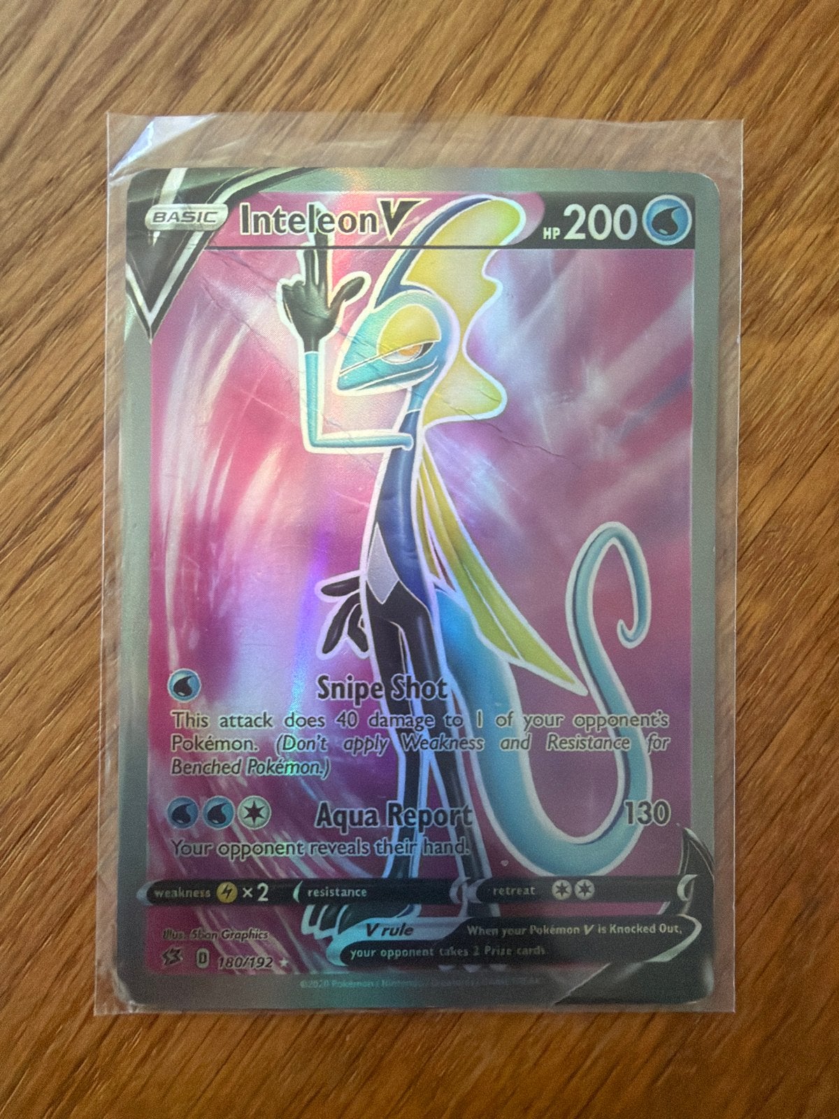 Pokémon Kaart Inteleon V (Full Art) D 180/192, Ophalen, Zo goed als nieuw, Losse kaart, Foil
