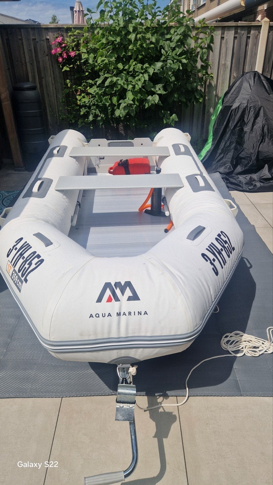 Super nette rubberboot Aqua Marina deluxe. 360, Watersport en Boten, Ophalen, Buitenboordmotor, Opbergtas, Aluminium
