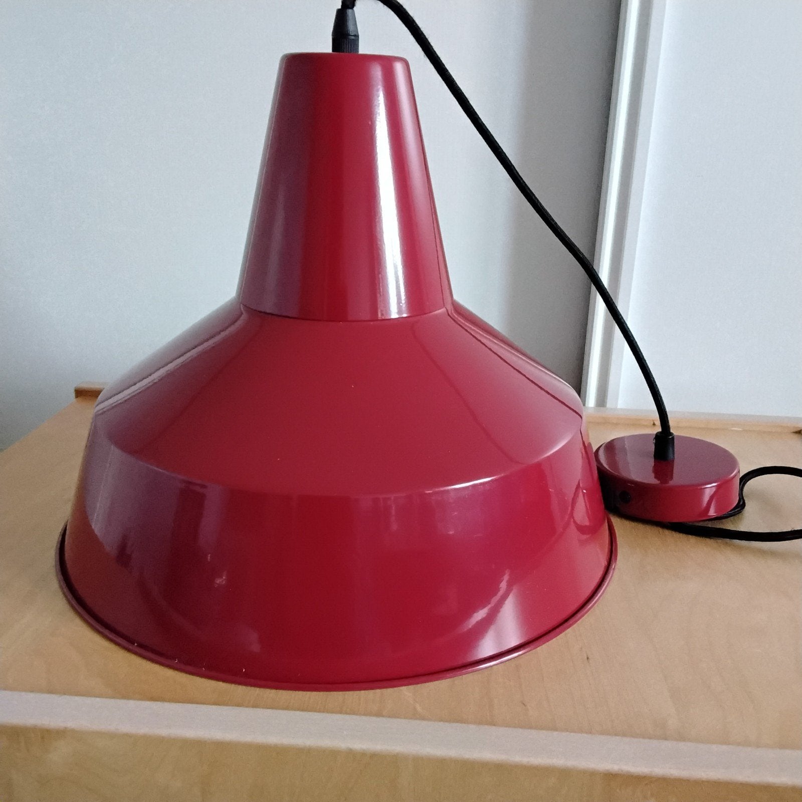 Metalen hanglamp rood, Ophalen of Verzenden