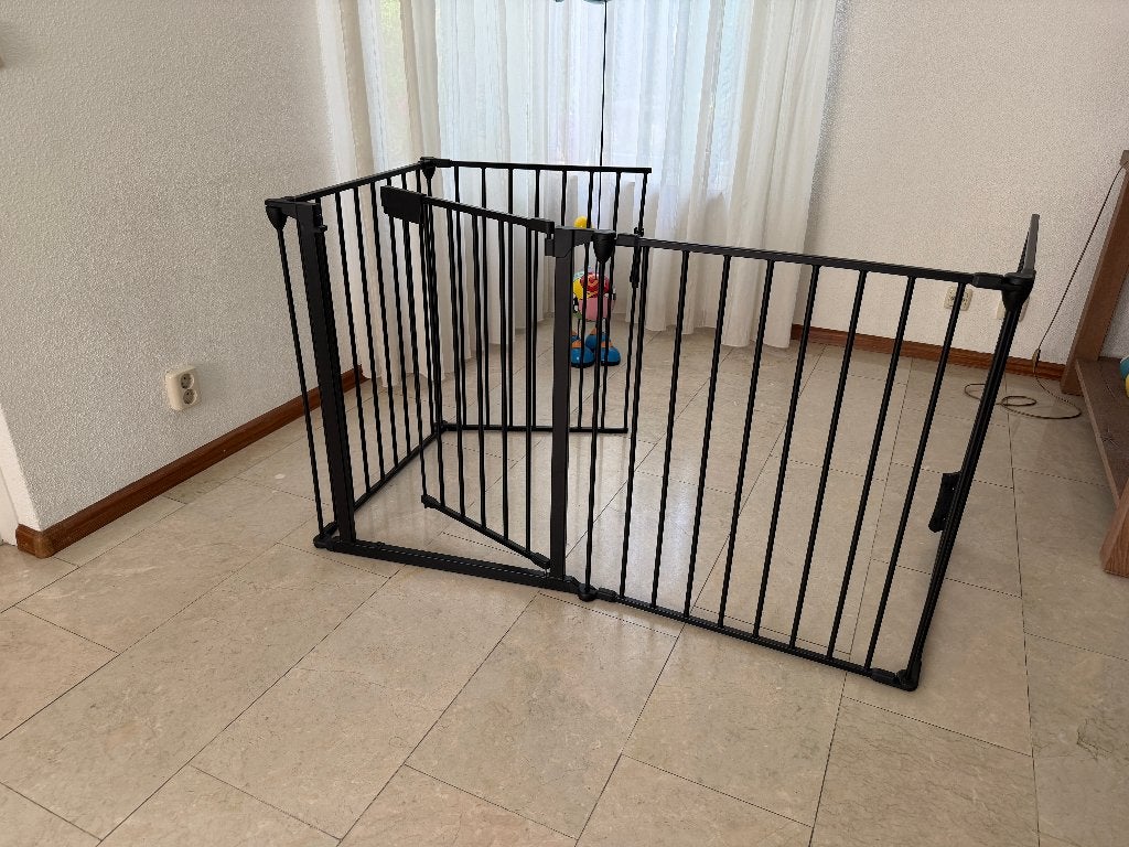 Opvouwbaar flexibel metalen beschermrooster voor open haard, Huis en Inrichting, Haarden, Ophalen, Zo goed als nieuw, Vrijstaande haard