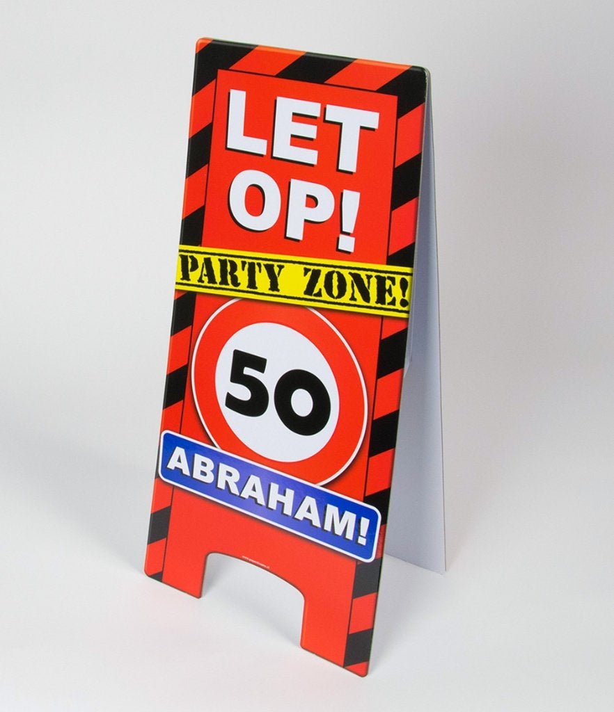 Waarschuwingsbord abraham, Hobby en Vrije tijd, Feestartikelen, Zo goed als nieuw, Feestartikel, Abraham of Sarah, Ophalen of Verzenden
