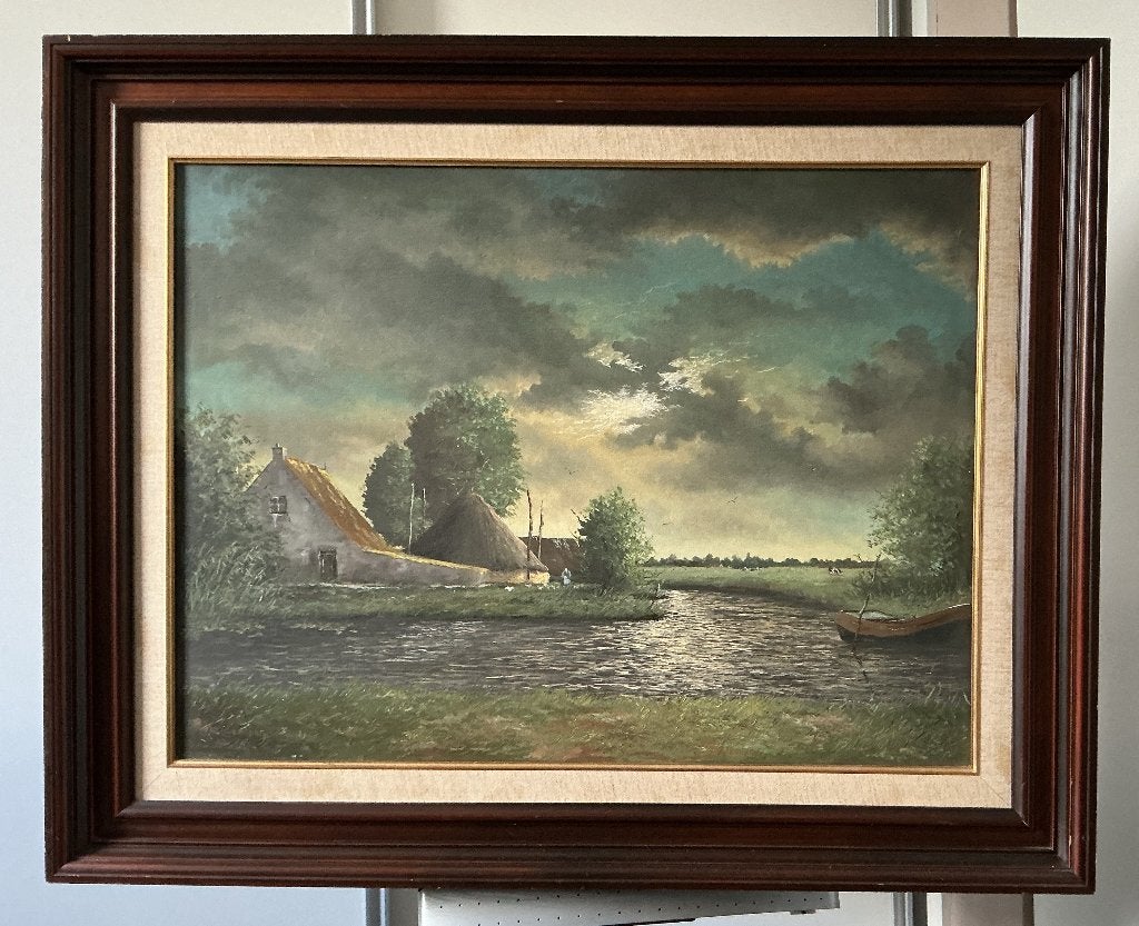 Schilderij, Ophalen, Doek, Realistisch, Olieverf