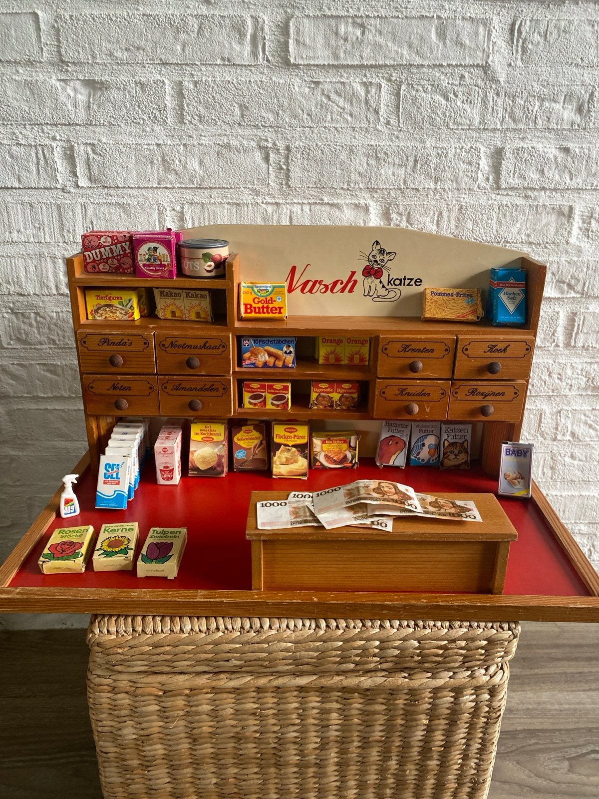 Vintage Naschkatze kruidenierswinkel met accessoires, Ophalen of Verzenden, Gebruikt