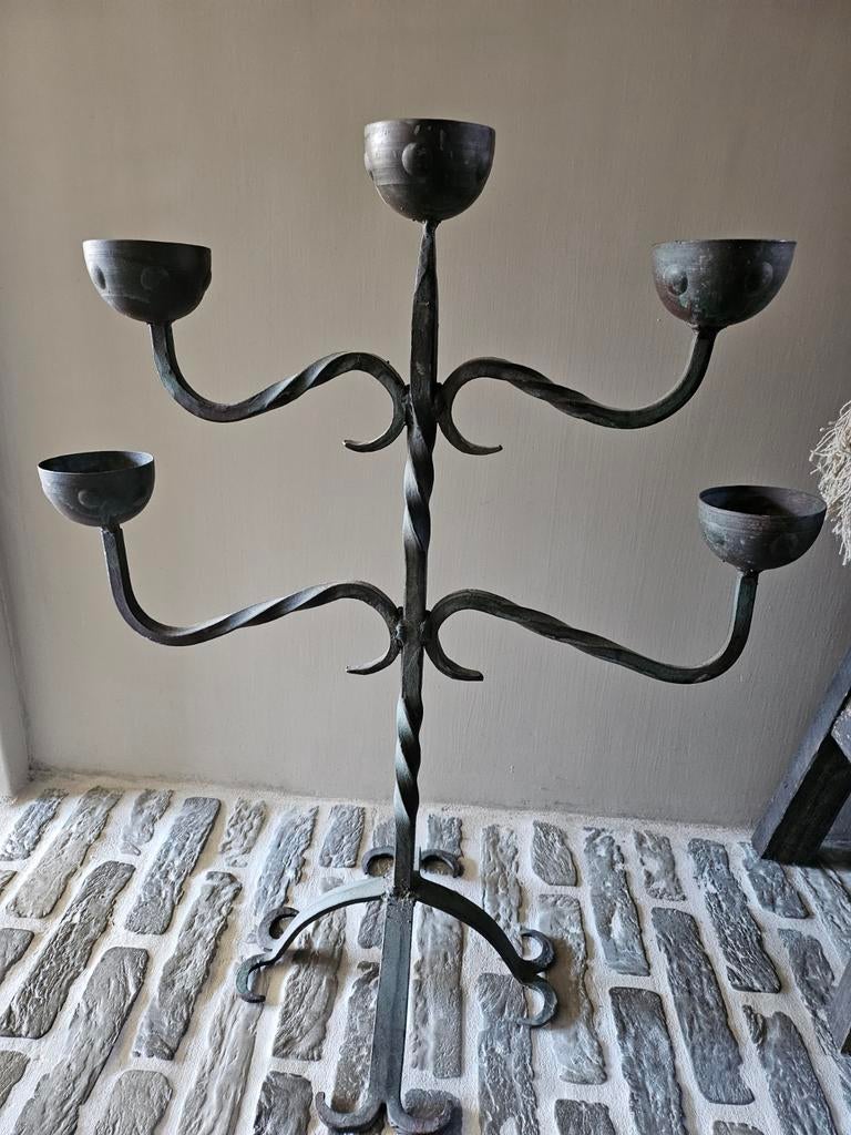 Hoffz kandelaar 5 arms, Ophalen, 50 tot 75 cm, Zo goed als nieuw, Metaal