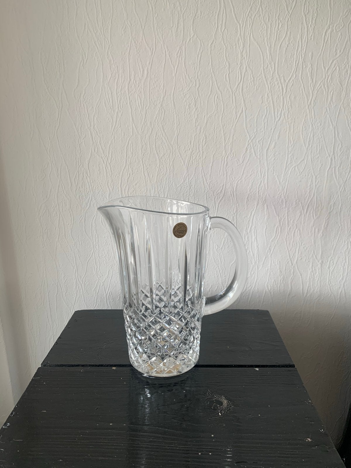 Kristallen waterkan met ruitpatroon, Antiek en Kunst, Antiek | Glas en Kristal, Ophalen of Verzenden