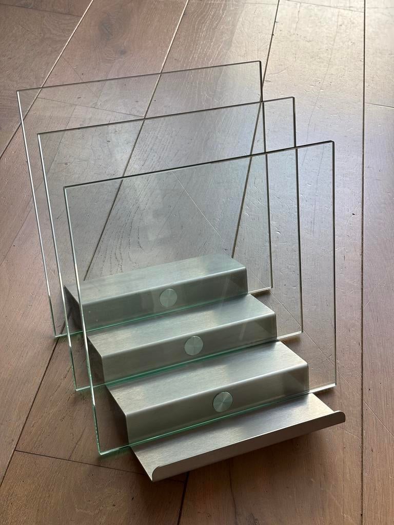 D-tec Times Literatuur- of Magazinestandaard Glas & Metaal, Huis en Inrichting, Woonaccessoires | Overige, Zo goed als nieuw, Glas
