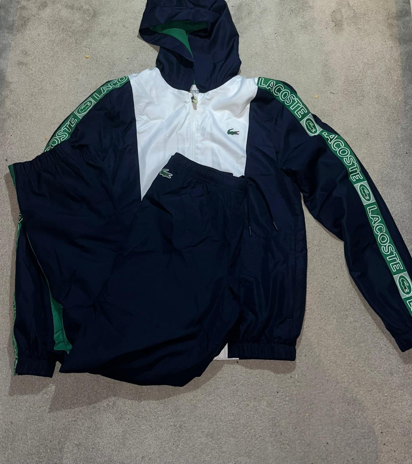 Lacoste Trainingspak - Donkerblauw, Wit & Groen, Ophalen, Fitness, Blauw, Lacoste
