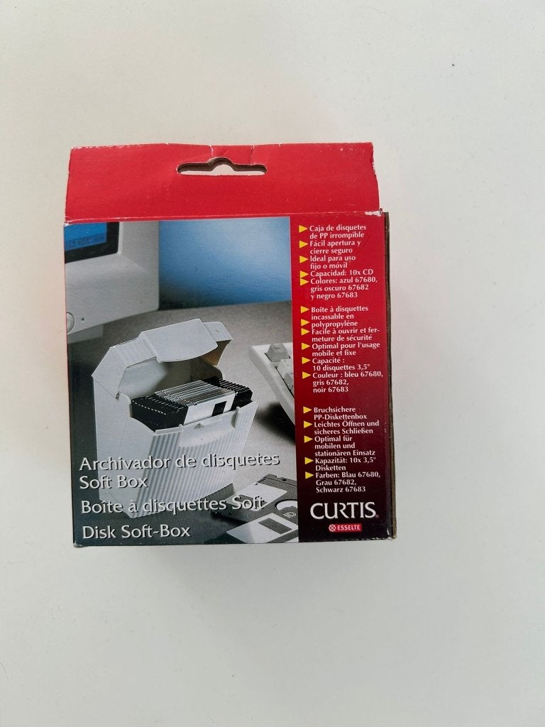 Lege soft box voor 10 3,5-inch diskettes – vintage opslag, Computers en Software, Ophalen of Verzenden