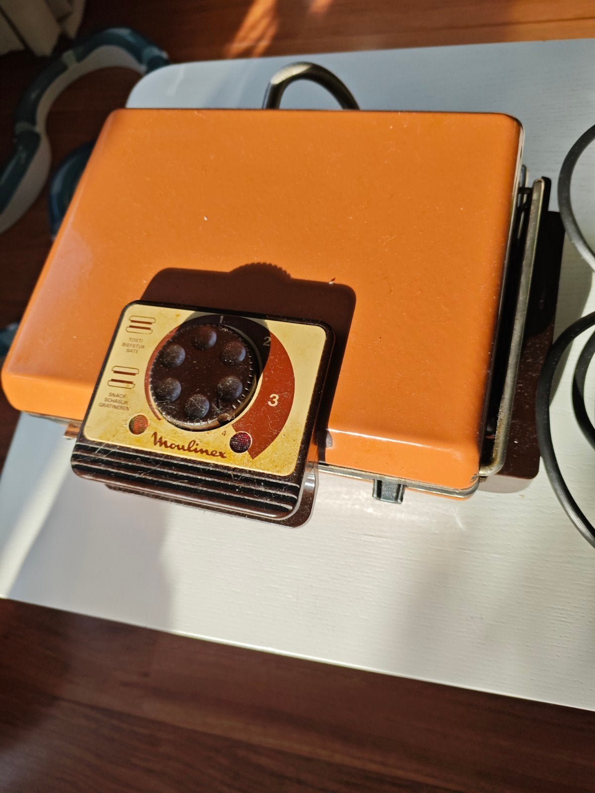 Vintage Moulinex Tosti-apparaat / Grill Oranje, Ophalen of Verzenden, Gebruikt
