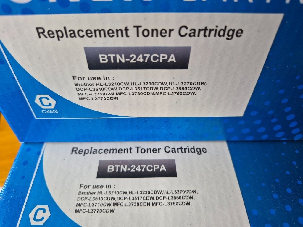 3x PrintAbout/bROTHER BTN-247CPA Cyan Toner – Nieuw, Ophalen of Verzenden, Nieuw, Toner, Brother