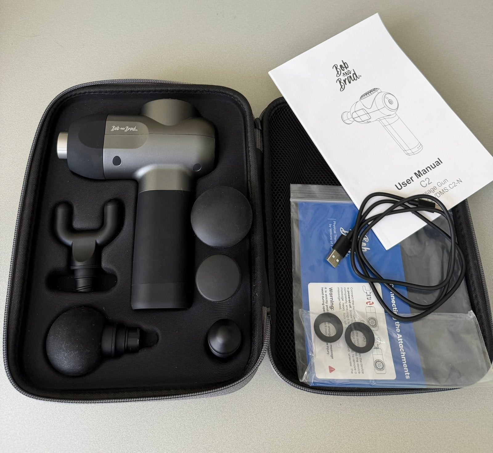 Bob and Brad C2 Massage Gun – Complete Set, Ophalen, Zo goed als nieuw, Apparaat