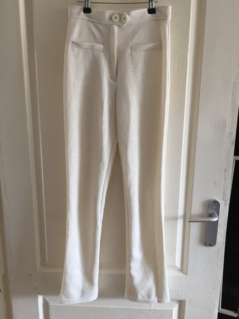 Stretch broek S, creme wit. (2B19), Tweedehands verkoop, Wit, Ophalen of Verzenden, Lang