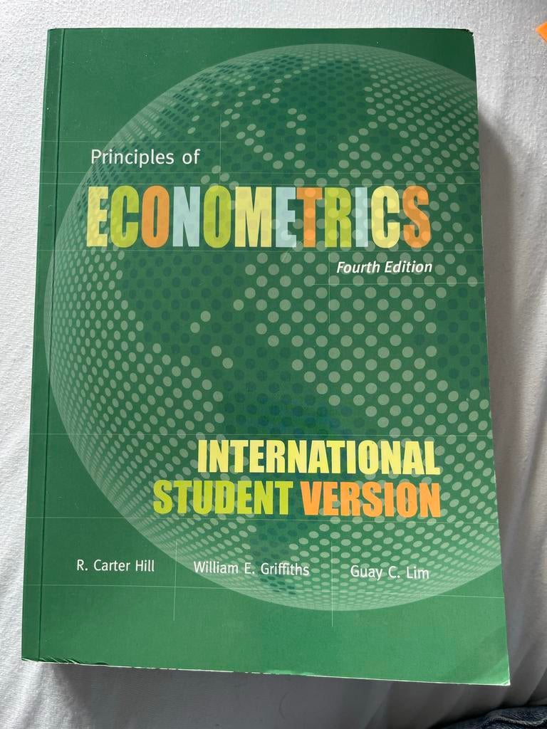 Principles of Econometrics - International Student Version, Boeken, Ophalen of Verzenden, Gamma, Zo goed als nieuw, WO