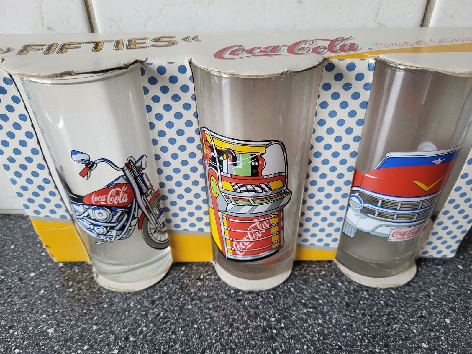Coca-Cola Fifties Glazen Set - 1989 Vintage collecters item, Ophalen of Verzenden, Nieuw