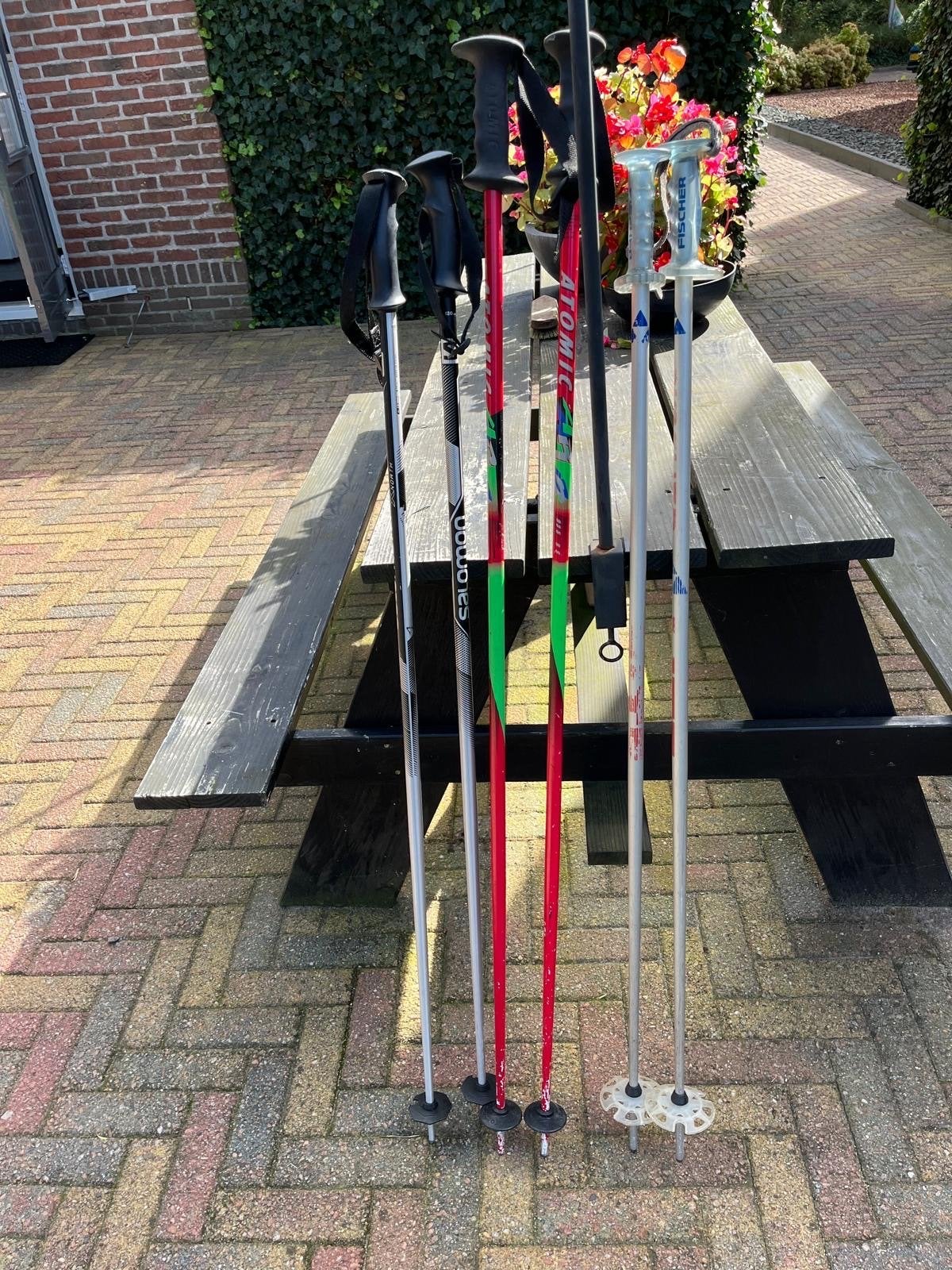 Diverse ski- en langlaufstokken - Salomon, Atomic, Fischer, Ophalen, Gebruikt, Stokken, 100 tot 140 cm