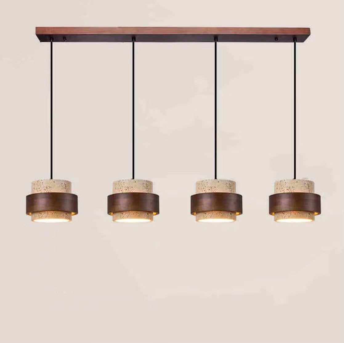 Nieuwe plafondlamp met steen en hout, Ophalen, Hout, Nieuw, Natuurlijk