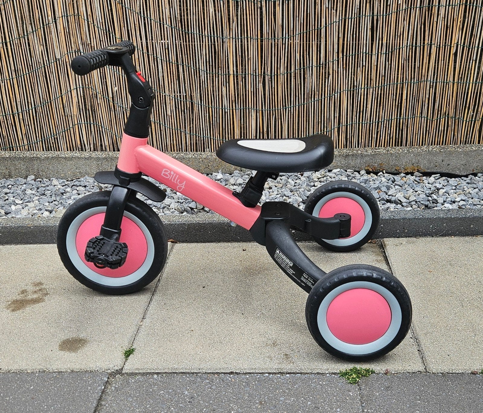 Billy 4-in-1 Meisjes Loopfiets - Roze, Ophalen, Zo goed als nieuw, Loopfiets
