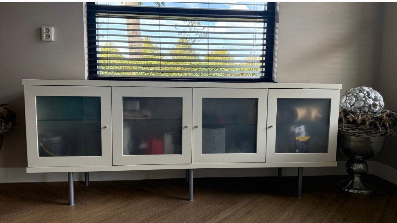 IKEA dressoir beige, Ophalen, Gebruikt, 150 tot 200 cm, Glas