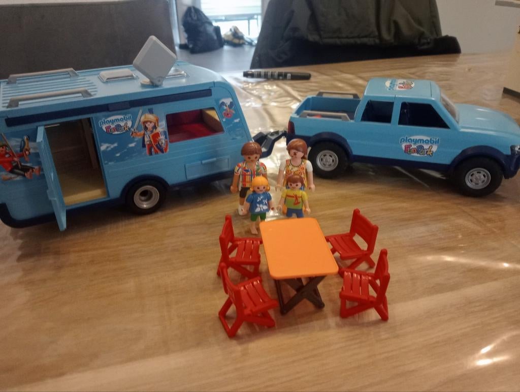 Playmobil auto met caravan, Ophalen of Verzenden