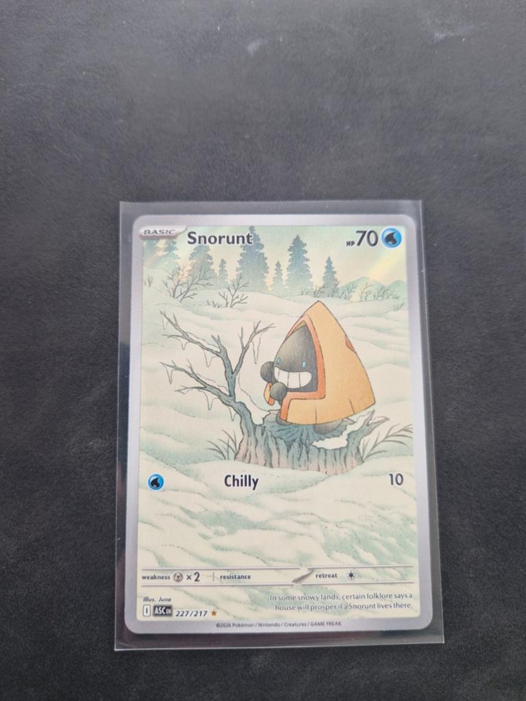 Pokémon Kaart: Snorunt 227/217 (Foil), Ophalen of Verzenden, Zo goed als nieuw, Losse kaart, Foil