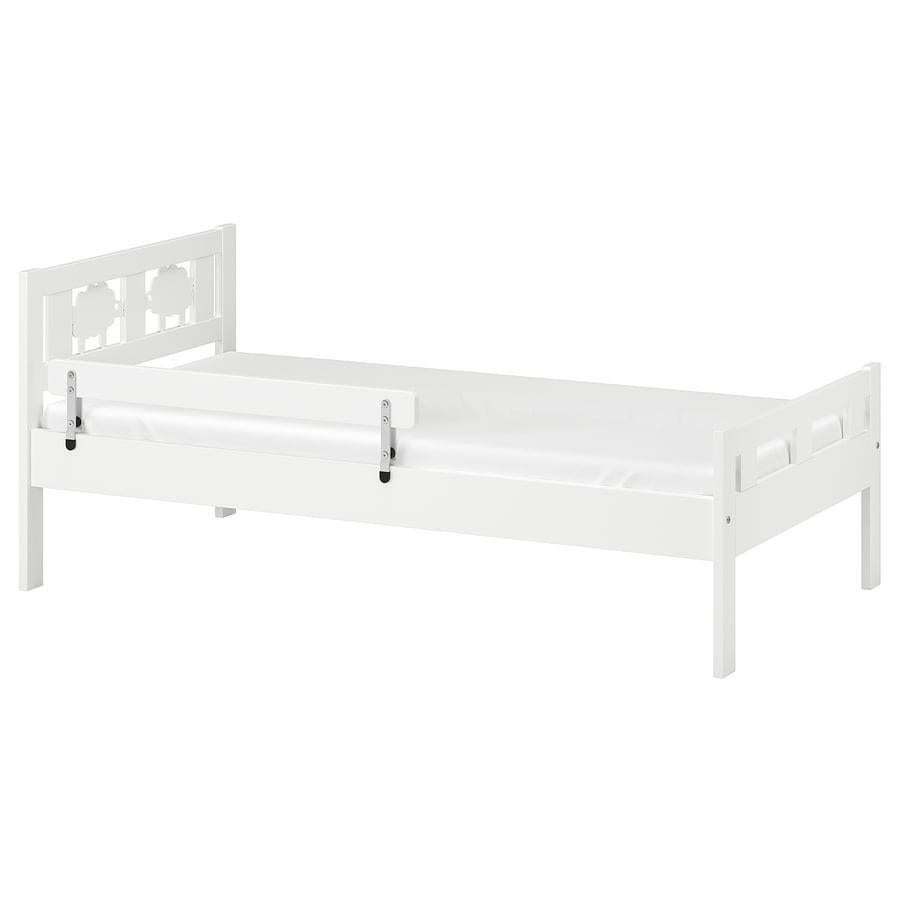 Wit kinderbed met uitvalbeveiliging, Ophalen, Gebruikt, 160 tot 180 cm, 70 tot 85 cm